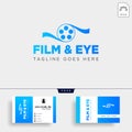 eye cinema studio entertaintment simple logo template vector illustration icon element