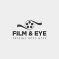 eye cinema studio entertaintment simple logo template vector illustration icon element