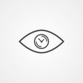 Eye clock vector icon sign symbol Royalty Free Stock Photo