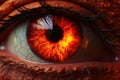 Eye closeup fire. Generate Ai