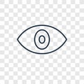 Eye concept vector linear icon isolated on transparent background, Eye concept transparency logo in outline style