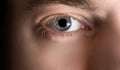 Eye with contact lens. Royalty Free Stock Photo