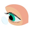 Eye contact lens icon, isometric style Royalty Free Stock Photo