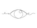 Eye continuous one line art isolated vector illustration Royalty Free Stock Photo