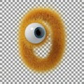 Eye in a Creative Modern Design Element with Furry Orange Texture Royalty Free Stock Photo