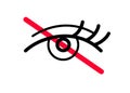 An eye with crossed red line Royalty Free Stock Photo