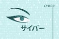 Eye and cyber message in japanese Royalty Free Stock Photo