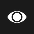 Eye dark mode glyph ui icon Royalty Free Stock Photo