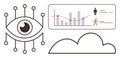 Eye and Data Network with Analytics Dashboard and Cloud Graphic for Technology Insights Royalty Free Stock Photo