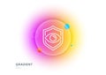Eye detect line icon. Retina scan sign. Gradient blur button. Vector