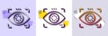 Eye detect line icon. Retina scan sign. Halftone dotted pattern. Vector