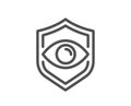 Eye detect line icon. Retina scan sign. Vector