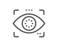 Eye detect line icon. Retina scan sign. Vector