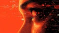 Eye with Digital Elements and Red Glow Reflecting Technology and Future Innovations Royalty Free Stock Photo