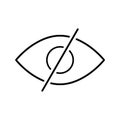 Eye, disable, hide icon. Outline vector graphics