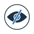 Eye, disable, hide icon. Simple editable vector graphics