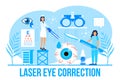 Eye doctor concept for health care banner. Glaucoma treatment concept vector. Royalty Free Stock Photo