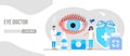 Eye doctor, oculist concept for health care banner, mobile website. Glaucoma treatment concept vector. Medical ophthalmologist