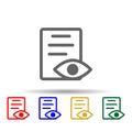 Eye document multi color style icon. Simple thin line, outline vector of web icons for ui and ux, website or mobile application Royalty Free Stock Photo