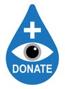 Eye donate with cross on white Royalty Free Stock Photo