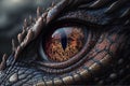 Eye Of The Dragon Extreme Close Up View - Generative AI Royalty Free Stock Photo