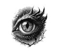 Eye of the dragon. Vector illustration Royalty Free Stock Photo