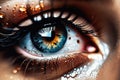 eye with a drop on a black backgroundeye with a drop on a black backgroundbeautiful eye with blue drops
