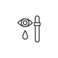 Eye drop pipette outline icon