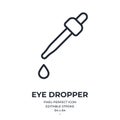 Eye dropper editable stroke outline icon isolated on white background flat vector illustration. Pixel perfect. 64 x 64 Royalty Free Stock Photo