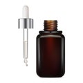 Eye dropper serum bottle mockup. Brown glass set Royalty Free Stock Photo