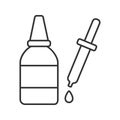 Eye drops and dropper linear icon Royalty Free Stock Photo