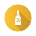 Eye drops flat design long shadow glyph icon