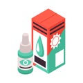 Eye Drops Isometric Composition Royalty Free Stock Photo