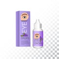 Eye drops realistic package and container. Plastic container with soothing eye drops.