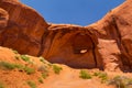 Eye of the eagle Big Hogan. Pothole natural arch eroded in sandstone.