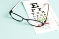 Eye exam chart Royalty Free Stock Photo