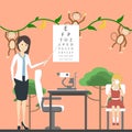 Eye exam for children. Royalty Free Stock Photo