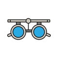 Eye exam glasses color icon