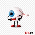 Eye. Eyeball. Human internal vision organ character Royalty Free Stock Photo