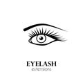 Eye eyelash extensions Royalty Free Stock Photo