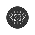 Eye with eyelashes line icon. Look and Vision icon. Eye vector icon in modern flat Royalty Free Stock Photo
