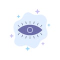 Eye, Eyes, Watch, Design Blue Icon on Abstract Cloud Background Royalty Free Stock Photo