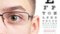 Eye eyesight ophthalmology test and vision health,  optical face Royalty Free Stock Photo