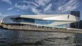 EYE Film Institue on Amsterdam`s northern shore photographed from a tour boat, Netherlands