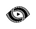 eye film play logo icon template