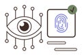 Eye and Fingerprint Scan Highlighting Biometric Authentication and Security Verification Royalty Free Stock Photo