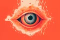 Eye fire art red. Generate Ai Royalty Free Stock Photo