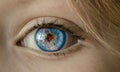 Eye on fire. Mad and jealous woman Royalty Free Stock Photo