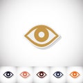 Eye. Flat sticker with shadow on white background Royalty Free Stock Photo