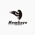 Eye and flying hawk logo icon vector template Royalty Free Stock Photo